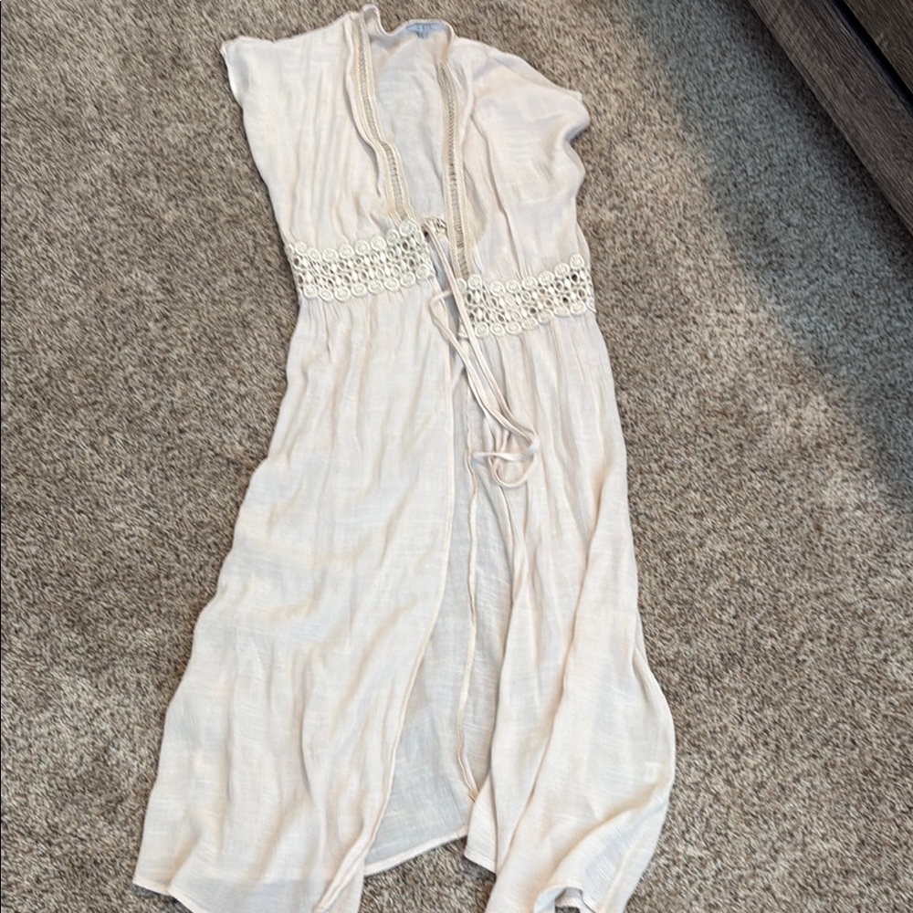 Iris Cream Maxi Dress with Crochet Detail